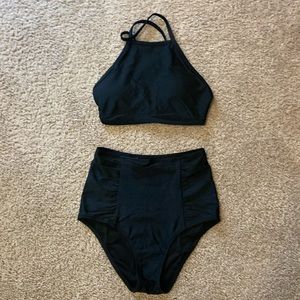 Aerie High Waisted Tie Back Bikini Set
